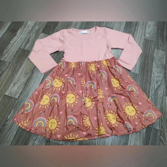 Sparkledots girls ray of sunshine long sleeve kids butter soft dress - Picture 1 of 1
